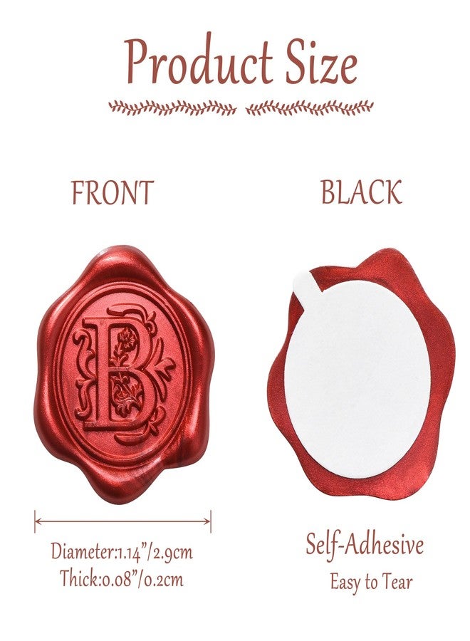 Yoption 50Pcs Initial K Wax Seal Stickers, Metallic Red Self Adhesive Letter Envelope Seals Stickers for Wedding Party Birthday Christmas (K) - Image 3